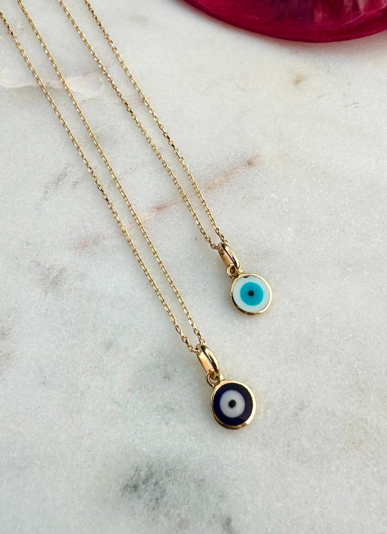 14k Solid Gold Evil Eye Necklaces