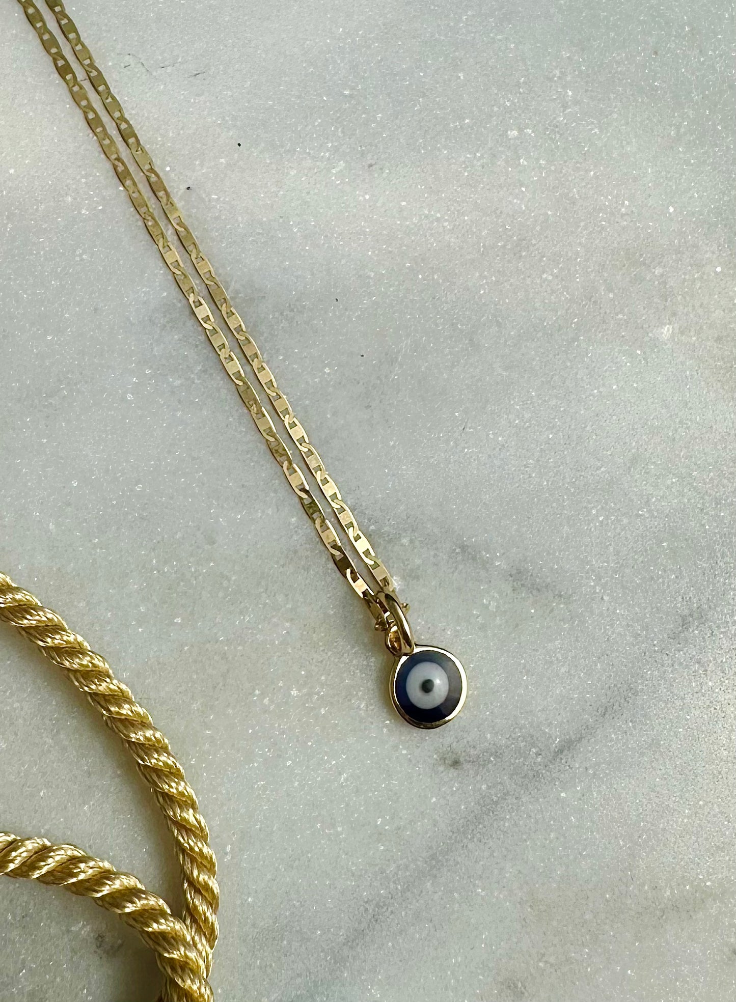 14K Evil Eye on 10K Necklace