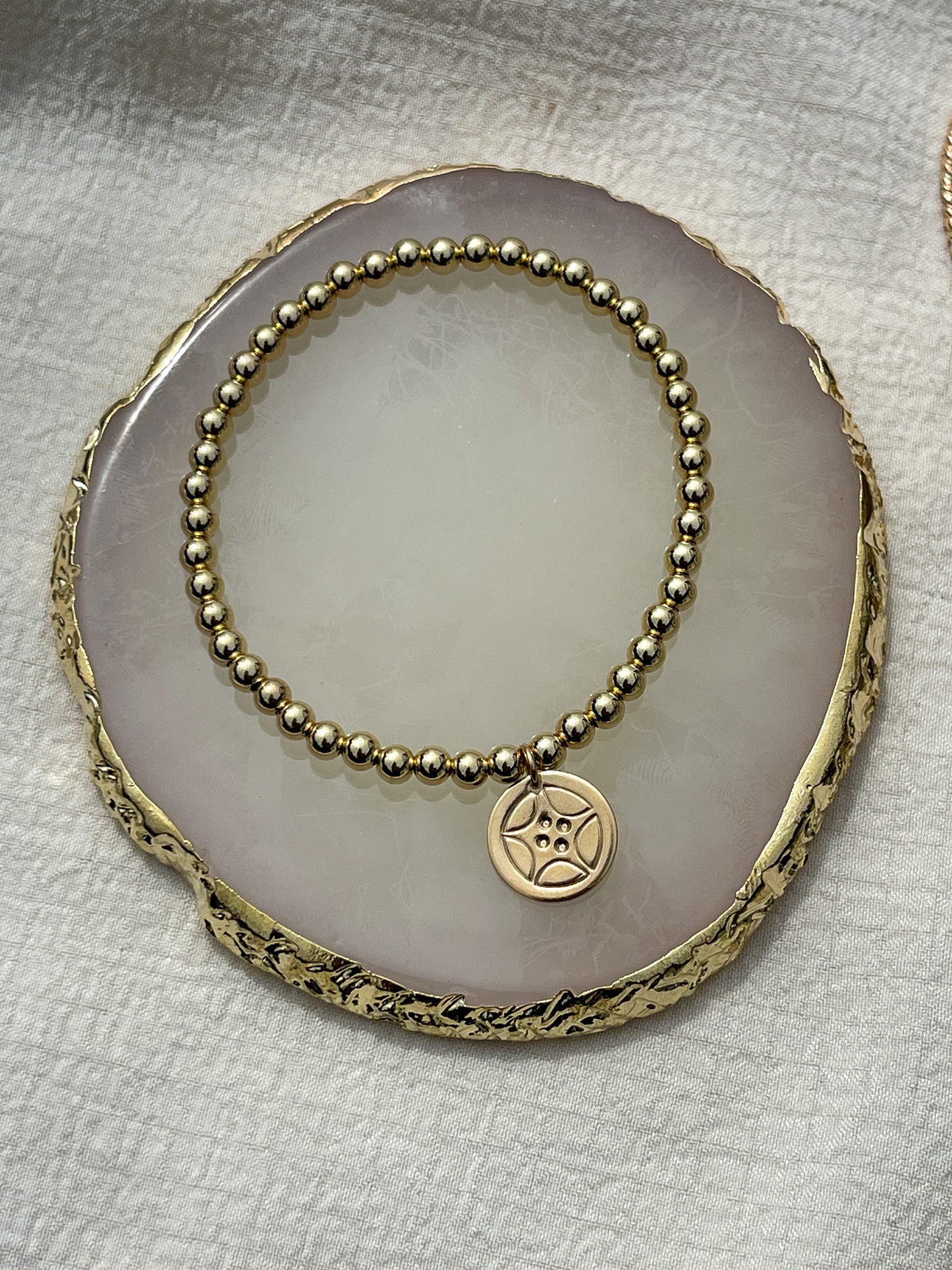 Pan Gold Bead Bracelet