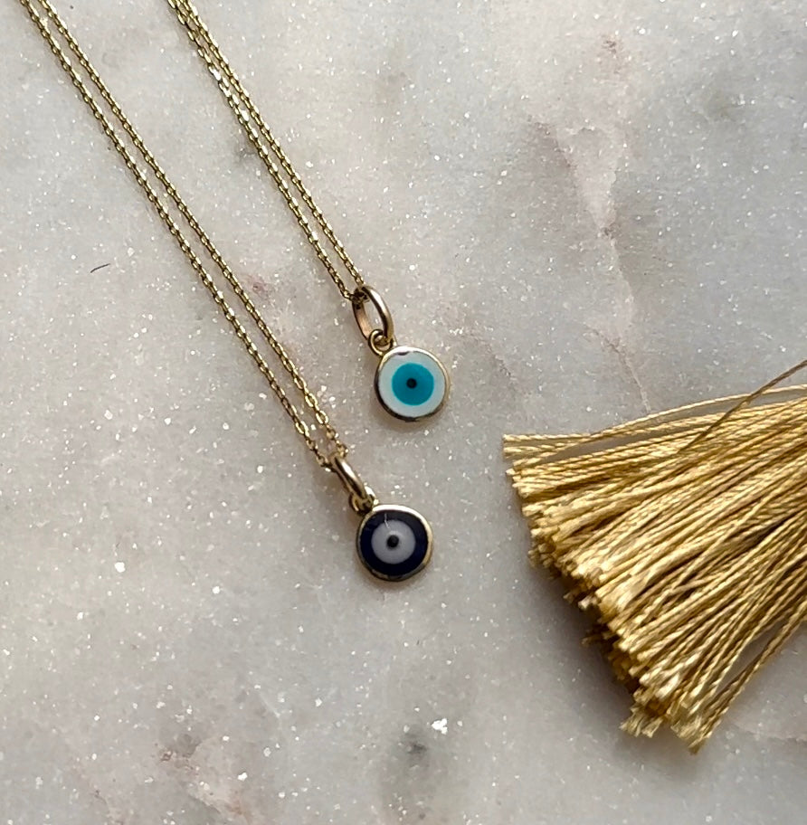 14k Solid Gold Evil Eye Necklaces