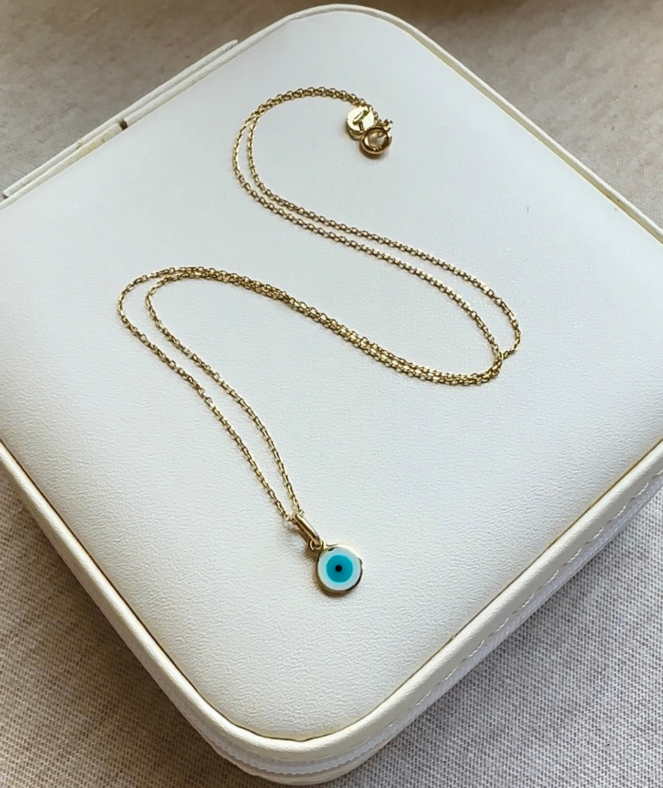 14k Solid Gold Evil Eye Necklaces